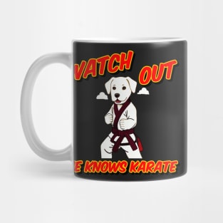 Watch out he knows Karate - dog knows karate Mug